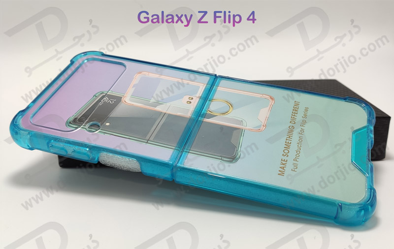 کریستال کاور شفاف فریم رنگی ژله ای ضد ضربه Samsung Galaxy Z Flip 4
