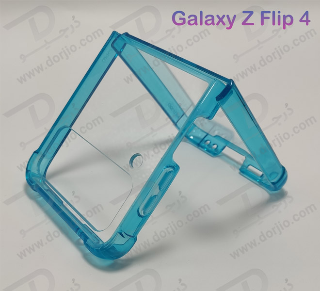کریستال کاور شفاف فریم رنگی ژله ای ضد ضربه Samsung Galaxy Z Flip 4 مارک GKK