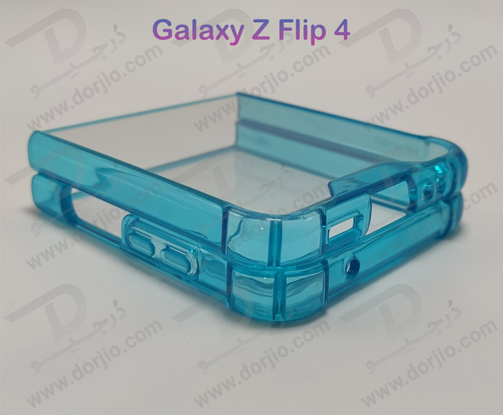 کریستال کاور شفاف فریم رنگی ژله ای ضد ضربه Samsung Galaxy Z Flip 4 مارک GKK