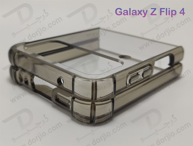 کریستال کاور شفاف فریم رنگی ژله ای ضد ضربه Samsung Galaxy Z Flip 4 مارک GKK