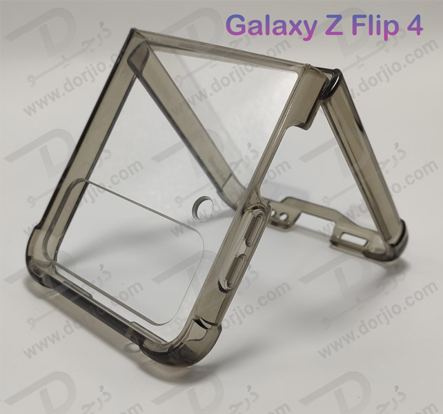 کریستال کاور شفاف فریم رنگی ژله ای ضد ضربه Samsung Galaxy Z Flip 4 مارک GKK