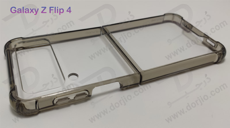 کریستال کاور شفاف فریم رنگی ژله ای ضد ضربه Samsung Galaxy Z Flip 4 مارک GKK