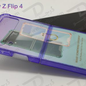 کریستال کاور شفاف فریم رنگی ژله ای ضد ضربه Samsung Galaxy Z Flip 4 مارک GKK