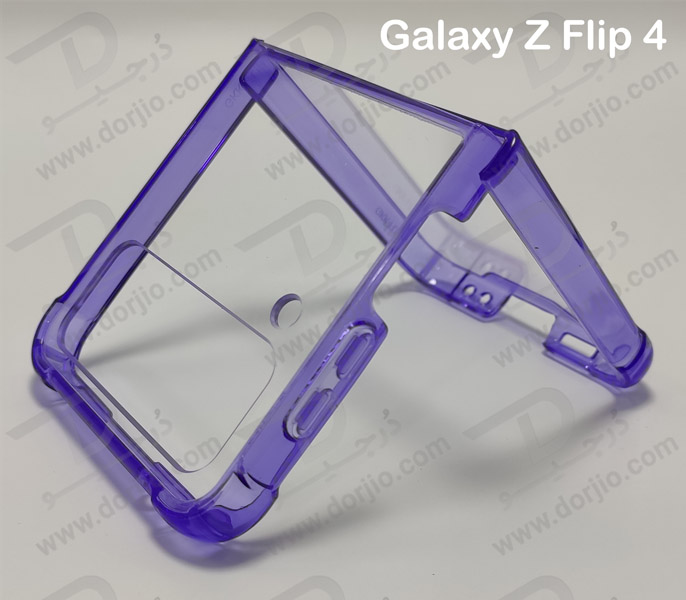 کریستال کاور شفاف فریم رنگی ژله ای ضد ضربه Samsung Galaxy Z Flip 4 مارک GKK