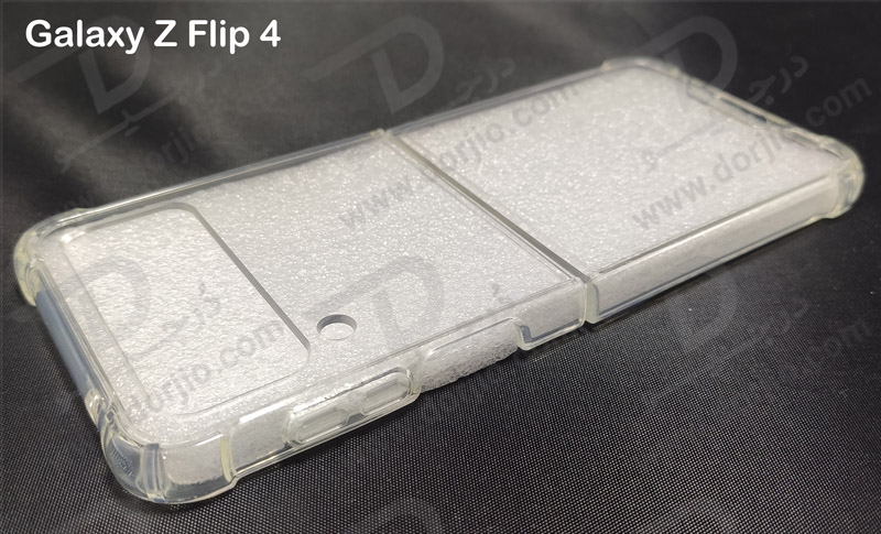 کریستال کاور شفاف فریم رنگی ژله ای ضد ضربه Samsung Galaxy Z Flip 4 مارک GKK