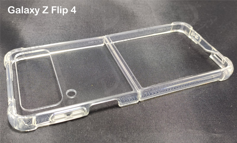 کریستال کاور شفاف فریم رنگی ژله ای ضد ضربه Samsung Galaxy Z Flip 4 مارک GKK
