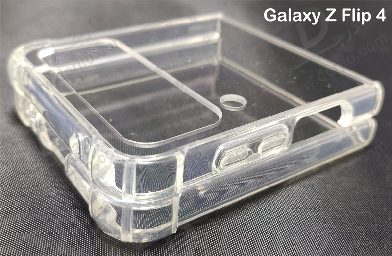 کریستال کاور شفاف فریم رنگی ژله ای ضد ضربه Samsung Galaxy Z Flip 4 مارک GKK
