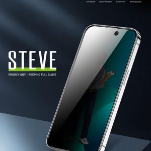 گلس تمام صفحه حریم شخصی iPhone 14 Plus مارک Green Lion مدل 9H Steve Privacy Full Glass