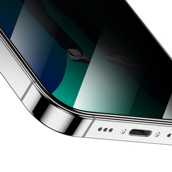 گلس تمام صفحه حریم شخصی iPhone 14 Pro مارک Green Lion مدل 9H Steve Privacy Full Glass