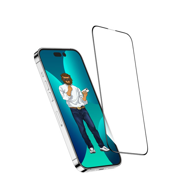 گلس تمام صفحه iPhone 14 مارک Green Lion مدل 9H Steve Glass Strong Full Screen