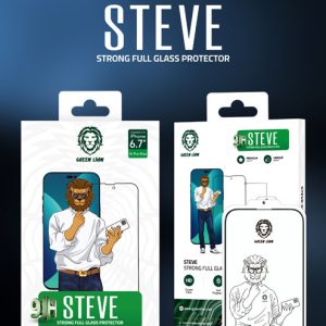 گلس تمام صفحه iPhone 14 مارک Green Lion مدل 9H Steve Glass Strong Full Screen