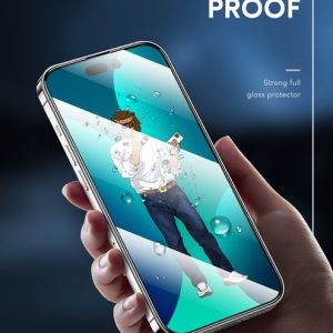 گلس تمام صفحه iPhone 14 مارک Green Lion مدل 9H Steve Glass Strong Full Screen