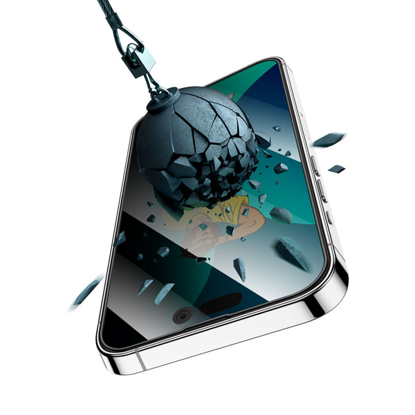 گلس حریم شخصی فریم سیلیکونی iPhone 14 مارک Green Lion مدل 3D Silicone Privacy Glass