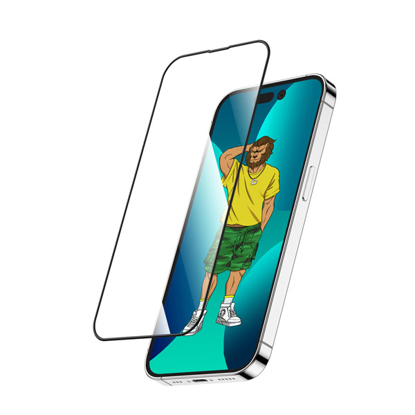گلس شفاف فریم سیلیکونی iPhone 14 Plus مارک Green Lion مدل 3D Silicone HD Glass