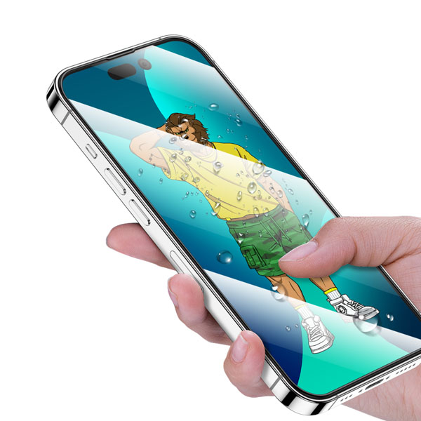 گلس شفاف فریم سیلیکونی iPhone 14 Plus مارک Green Lion مدل 3D Silicone HD Glass