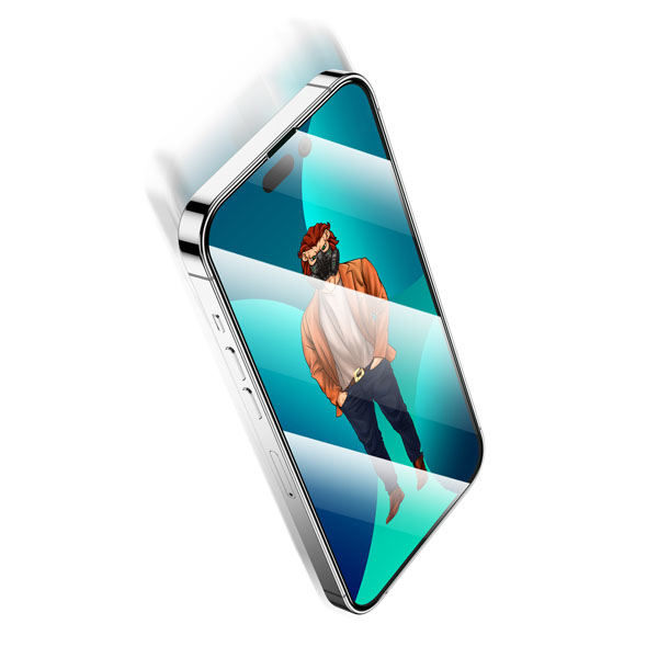 گلس Anti Dust گوشی iPhone 14 مارک Green Lion مدل 3D Desert Round Edge Glass
