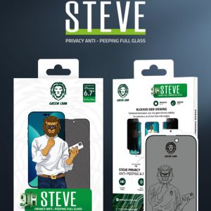 گلس تمام صفحه حریم شخصی iPhone 14 مارک Green Lion مدل 9H Steve Privacy Full Glass
