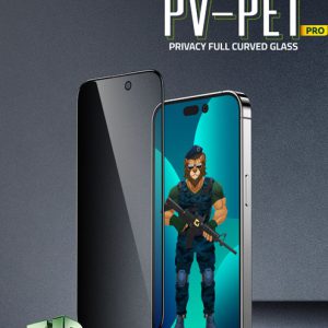 گلس حریم شخصی iPhone 14 Pro Max مارک Green Lion مدل 3D PET Privacy Glass