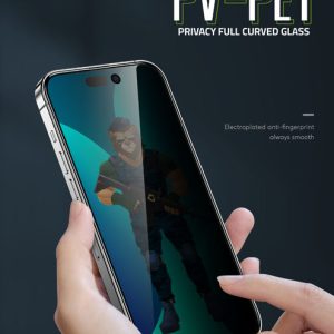 گلس حریم شخصی iPhone 14 Pro مارک Green Lion مدل 3D PET Privacy Glass