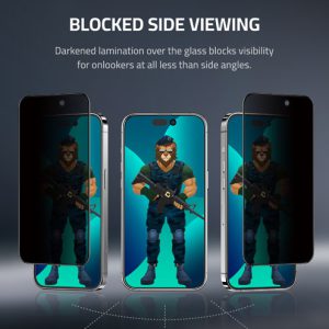 گلس حریم شخصی iPhone 14 Pro مارک Green Lion مدل 3D PET Privacy Glass