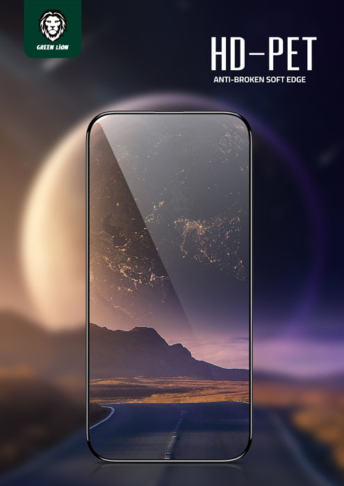 گلس شفاف iPhone 14 Pro Max مارک Green Lion مدل 3D PET HD Glass