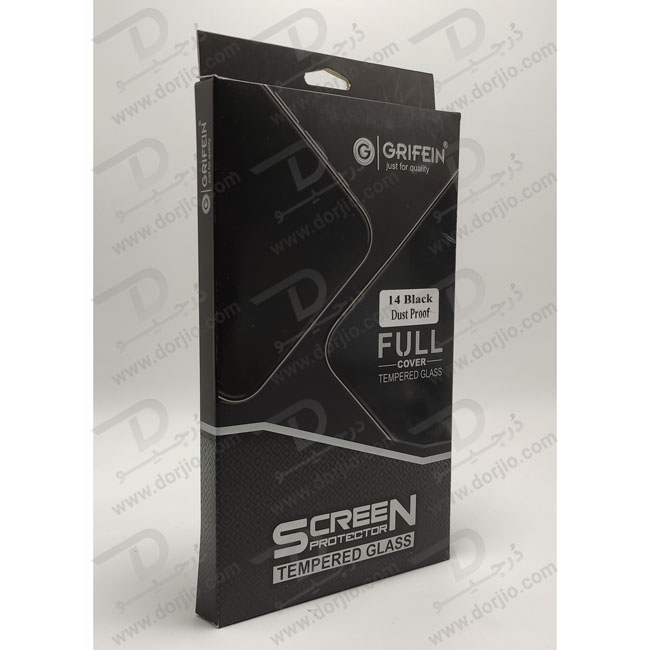 گلس شیشه ای تمام صفحه iPhone 14 مارک GRIFEIN مدل Dust Proof