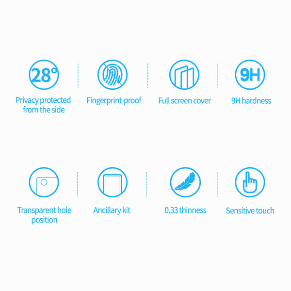 گلس شیشه ای حریم شخصی نیلکین iPhone 14 Plus مدل Guardian Full Coverage Privacy