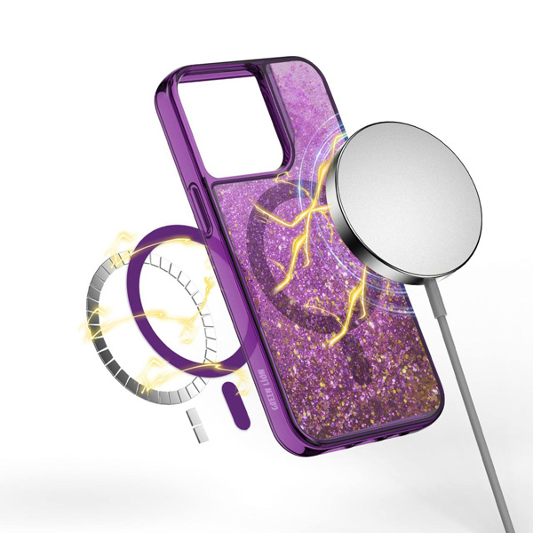 قاب اکلیلی آکواریومی iPhone 14 Plus مارک Green Lion مدل Happiness 3D Glitter Resin