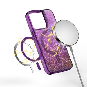 قاب مگ سیف اکلیلی آکواریومی iPhone 14 Pro مارک Green Lion مدل Happiness 3D Glitter Resin