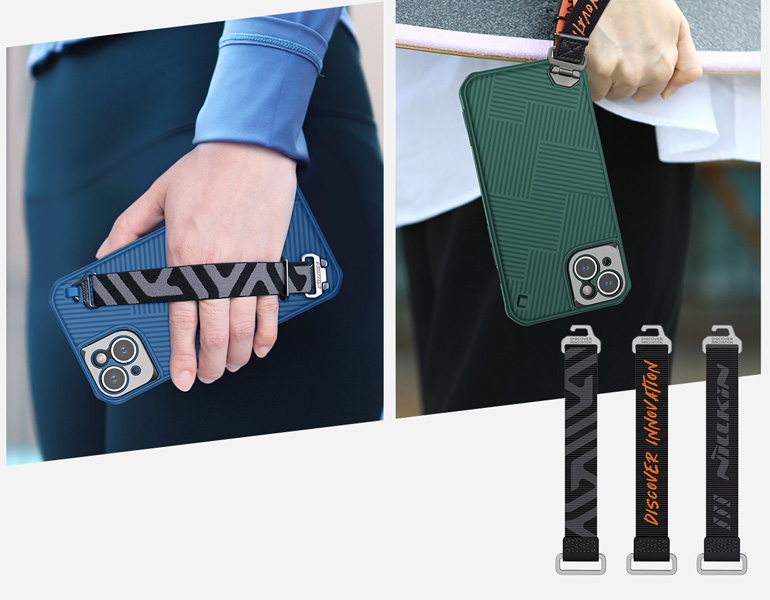 قاب محافظ مگنتی بند دار iPhone 14 Plus مارک نیلکین مدل Strap Magnetic Case