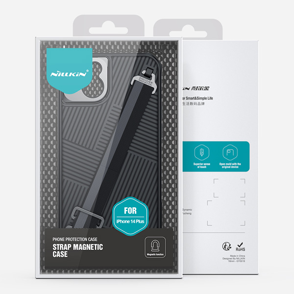 قاب محافظ مگنتی بند دار iPhone 14 Plus مارک نیلکین مدل Strap Magnetic Case