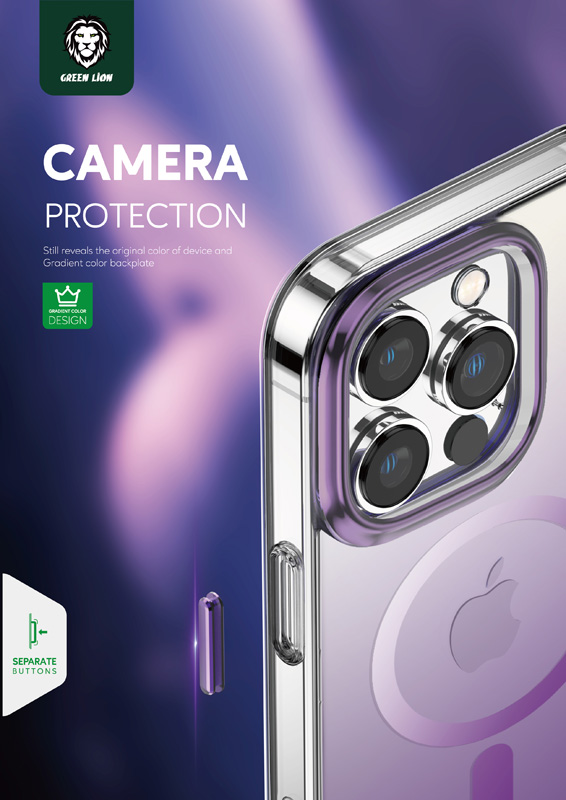 قاب مگ سیف iPhone 14 Plus مارک Green Lion مدل Rainbow Magsafe Case