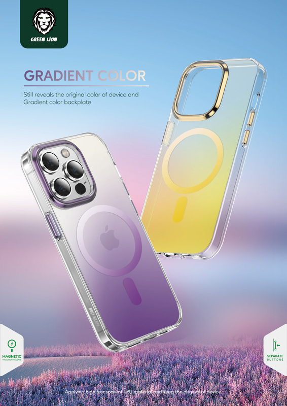 قاب مگ سیف iPhone 14 Plus مارک Green Lion مدل Rainbow Magsafe Case