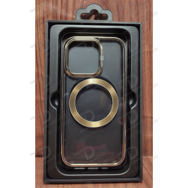 قاب کریستالی آیفون 14 پرو مارک TOTU مدل مگ سیف ساپورت - فریم متالیک