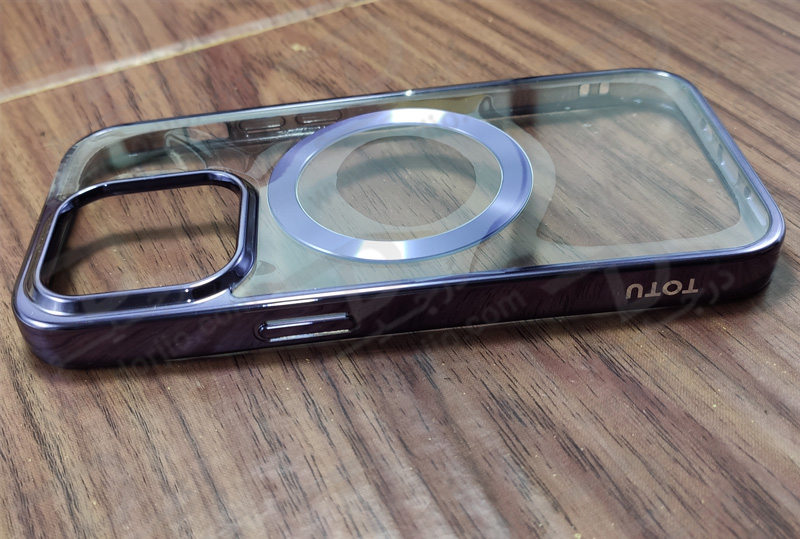 قاب کریستالی آیفون 14 پرو مارک TOTU مدل مگ سیف ساپورت - فریم متالیک