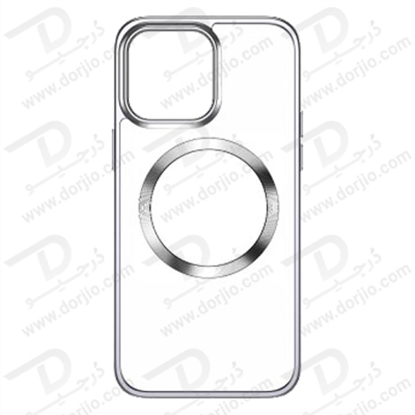 قاب کریستالی آیفون 14 پرو مارک TOTU مدل مگ سیف ساپورت - فریم متالیک