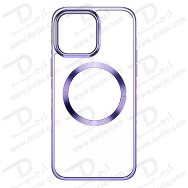 قاب کریستالی آیفون 14 پرو مارک TOTU مدل مگ سیف ساپورت - فریم متالیک