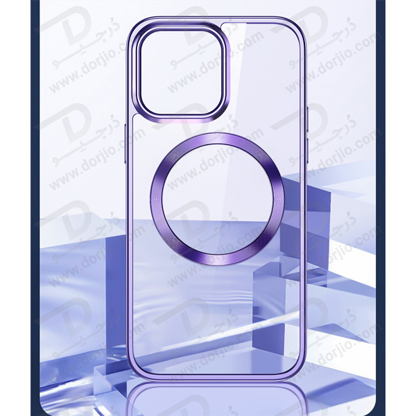 قاب کریستالی آیفون 14 پرو مارک TOTU مدل مگ سیف ساپورت - فریم متالیک