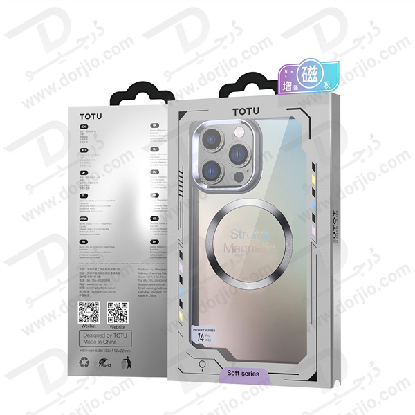 قاب کریستالی آیفون 14 پلاس مارک TOTU مدل مگ سیف ساپورت - فریم مات