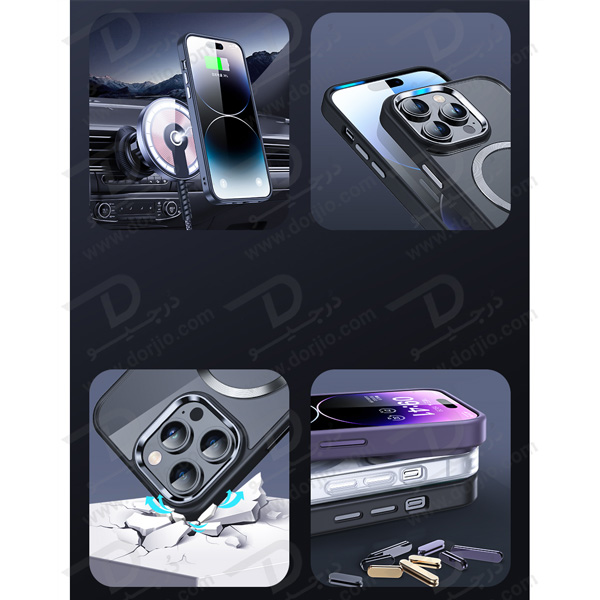 قاب کریستالی آیفون 14 پلاس مارک TOTU مدل مگ سیف ساپورت - فریم مات