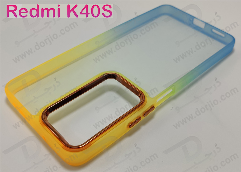 قاب کریستالی شفاف Xiaomi Redmi K40S مدل فریم ژله ای دو رنگ
