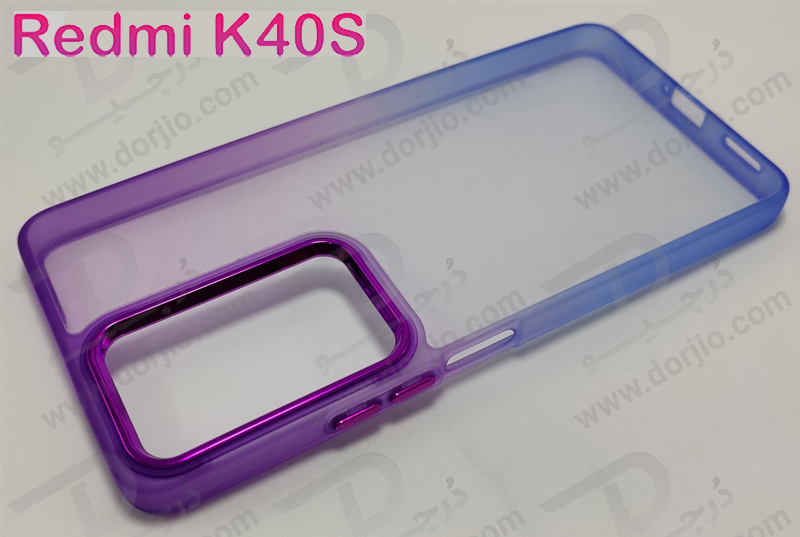 قاب کریستالی شفاف Xiaomi Redmi K40S مدل فریم ژله ای دو رنگ