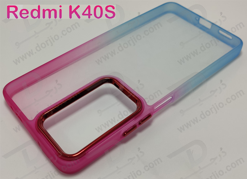 قاب کریستالی شفاف Xiaomi Redmi K40S مدل فریم ژله ای دو رنگ