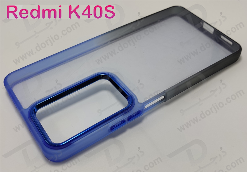 قاب کریستالی شفاف Xiaomi Redmi K40S مدل فریم ژله ای دو رنگ