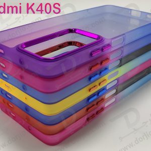 قاب کریستالی شفاف Xiaomi Redmi K40S مدل فریم ژله ای دو رنگ