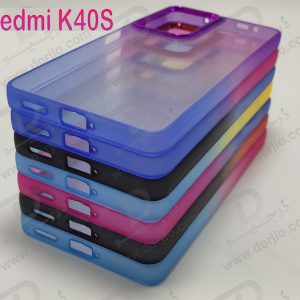 قاب کریستالی شفاف Xiaomi Redmi K40S مدل فریم ژله ای دو رنگ