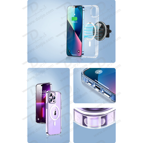 کریستال کاور شفاف آیفون 14 پلاس مارک TOTU مدل Magnetic Shell
