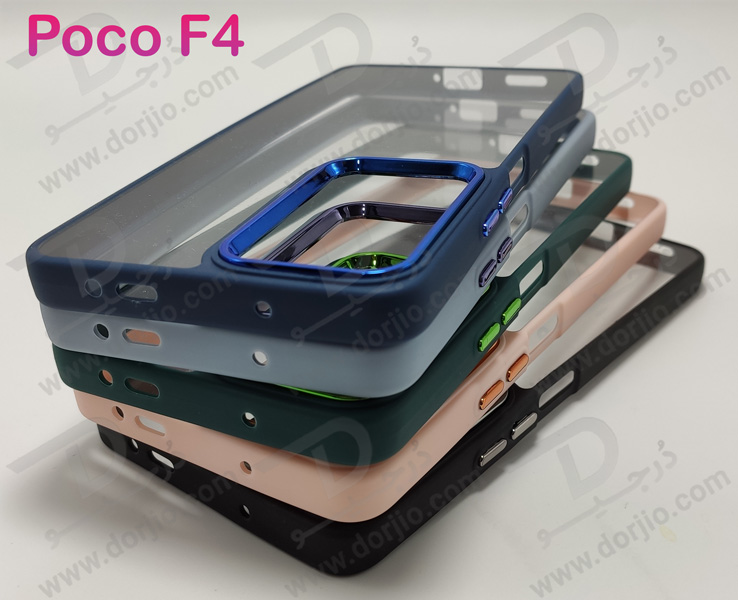 کریستال کاور شفاف فریم ژله‌ ای رنگی Xiaomi Poco F4
