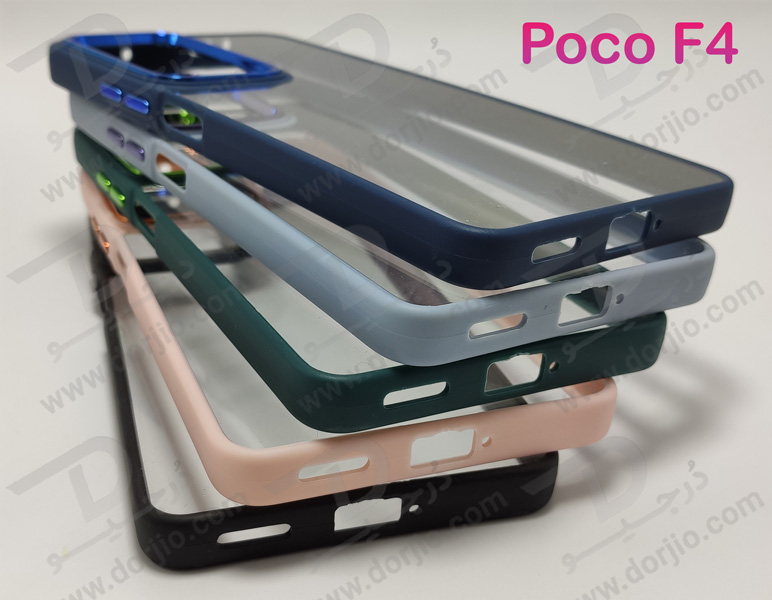 کریستال کاور شفاف فریم ژله‌ ای رنگی Xiaomi Poco F4