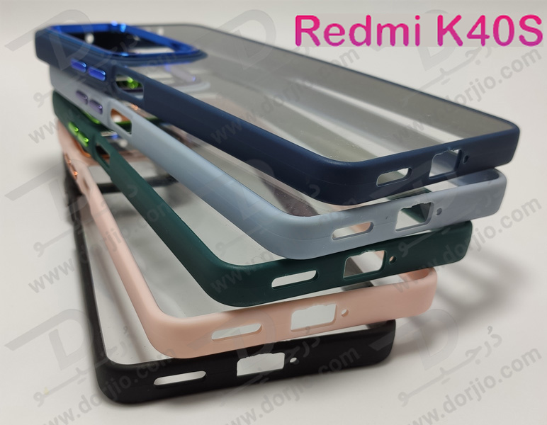 کریستال کاور شفاف فریم ژله‌ ای رنگی Xiaomi Redmi K40S